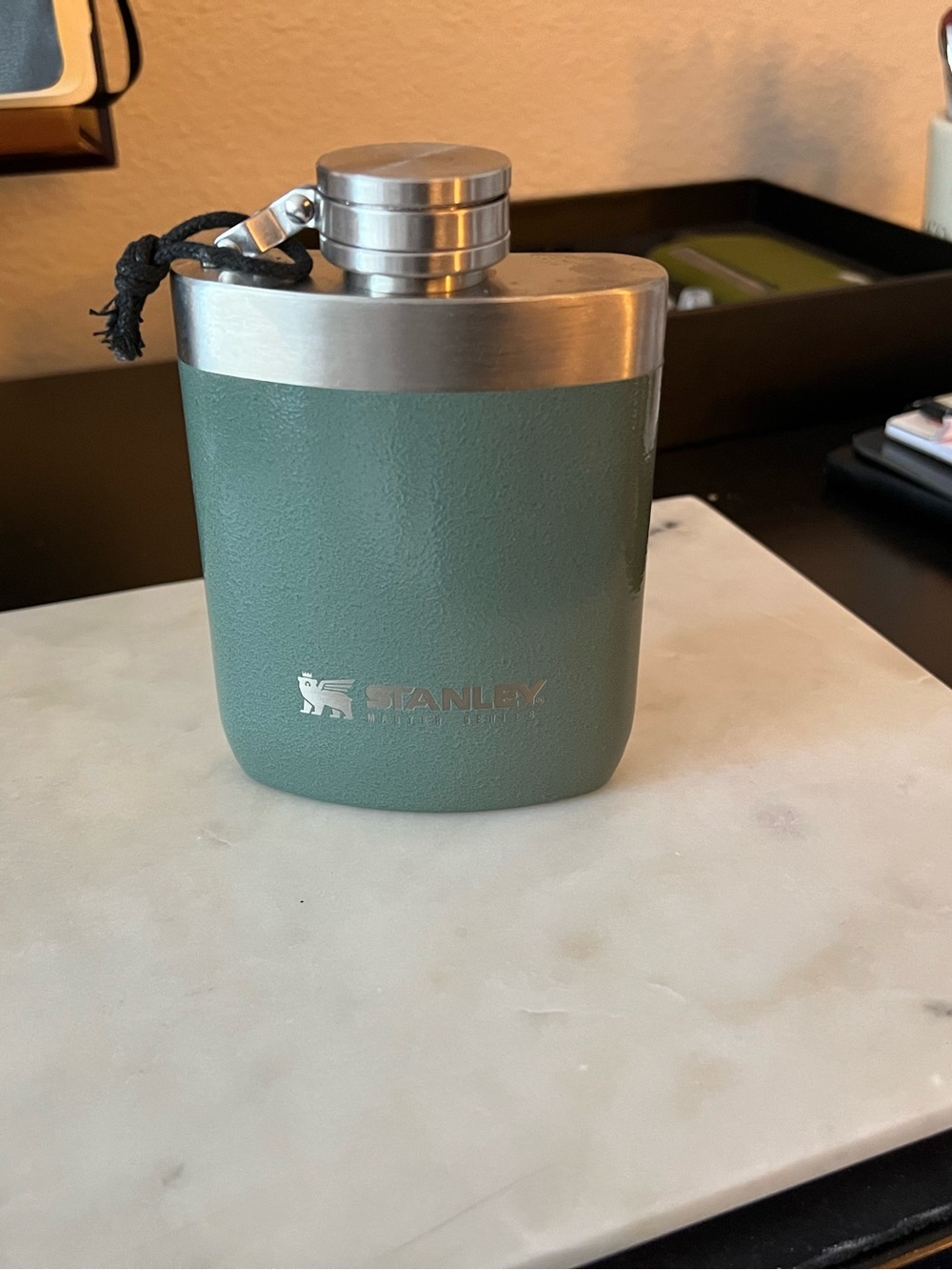 Stanley hammertone Green Stainless Steel Hip Flask